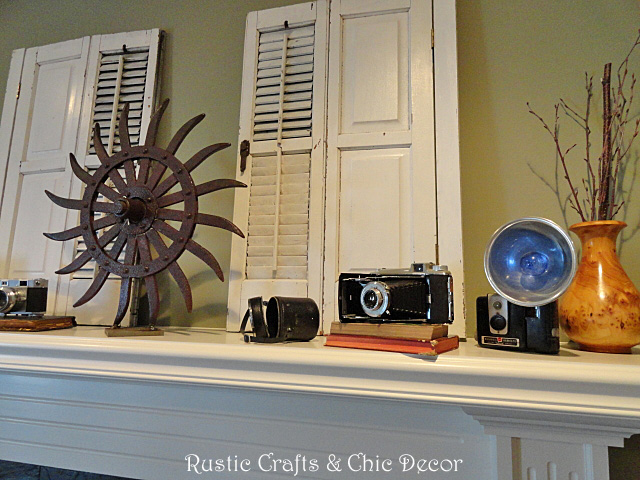 decorating a mantel with lots of vintage finds, fireplaces mantels, home decor