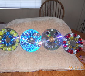 q new creations of cd disc spinners and tiers, crafts, Look at her happy face anna