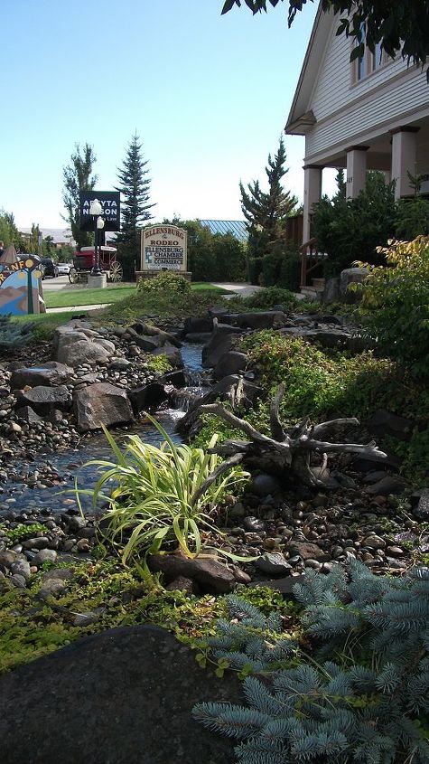 ellensburg chamber of commerce pond less waterfall before and after photos, landscape, outdoor living, ponds water features, August 2012 from the North seven years later