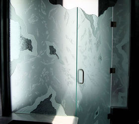 glass etching for a unique interior design, home decor, wall decor, windows, Etched Glass Shower Screen