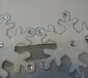 snowflake tree skirt diy, crafts, seasonal holiday decor, then accented with silver glistening stones