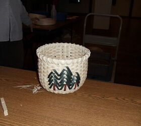 basket weaving class i took and basket i made 11 3 12, crafts, Another basket finished by one of the girls and u can see it is smaller than mine that is because she wrapped it very tight and when doing this makes it smaller