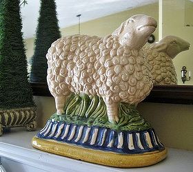 i have given my living room a little facelift adding more blue and white my, home decor, lighting, living room ideas, My favorite sheep on the mantel more blue and green