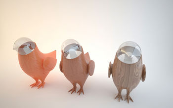 Marina's Birds, A collection of ceiling and tabletop lamps in the form of birds from fajnodesign