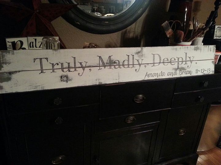 truly madly deeply pallet sign, crafts, pallet, repurposing upcycling, Paint Completed