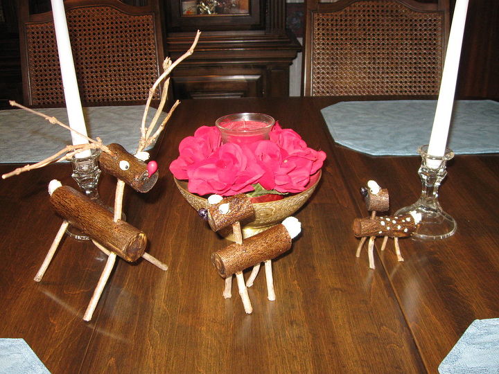 christmas decoration, crafts, Table Top Reigndeer I Made for Christmas