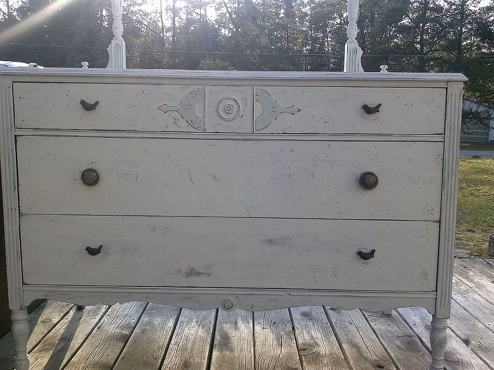 vintage dresser gone shabby, painted furniture, repurposing upcycling, rustic furniture, After her makeover