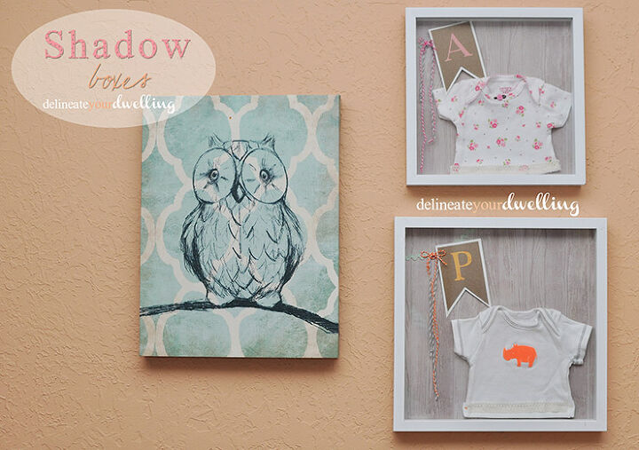 how to make shadow boxes for your kid s room, bedroom ideas, crafts, home decor, wall decor, Shadow Boxes with newborn onesies