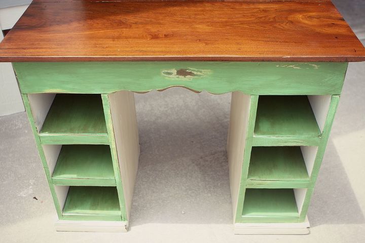 desk before and after, painted furniture