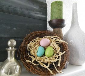 spring easter mantel, easter decorations, seasonal holiday d cor