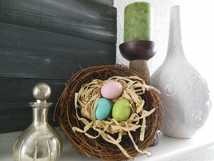 spring easter mantel, easter decorations, seasonal holiday d cor