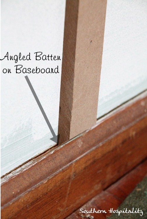 diy tutorial for board amp batten, dining room ideas, home decor, Angled battens 45 degrees