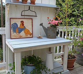 my diy potting bench through the seasons, diy, gardening, outdoor living, Summer