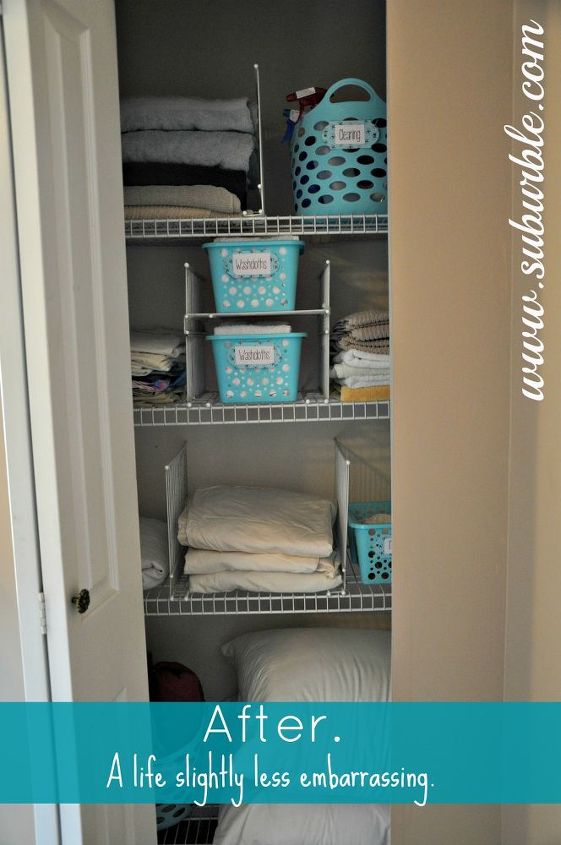 this hack will keep your linen closet organized for good, closet, shelving ideas, Admire your handiwork This set up practically enforces organization