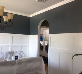 to update a boring dinning room, living room ideas, paint colors, painting, wall decor, Paintef the walls over the weekend