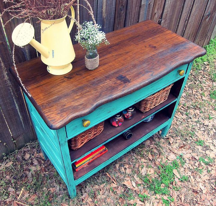 recycled dresser into a fun piece, painted furniture, repurposing upcycling