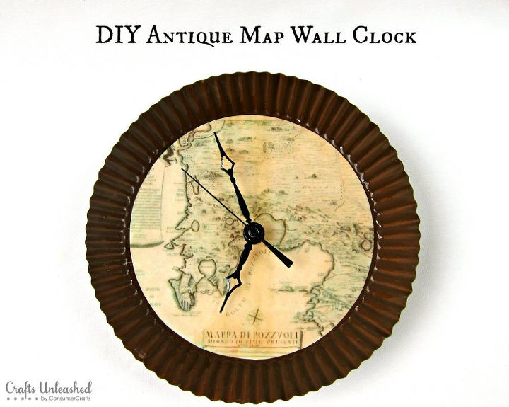 haz tu propio reloj de pared con un tema de mapa antiguo