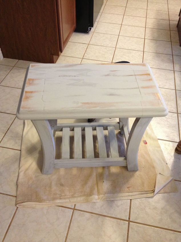 annie sloan chalk paint up cycled wood end table, chalk paint, painted furniture