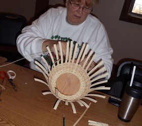 basket weaving class i took and basket i made 11 3 12, crafts, Me working again