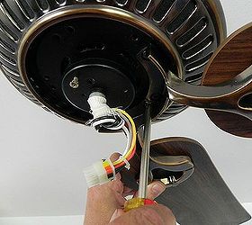 replace a broken ceiling fan bracket, electrical, home maintenance repairs, You may have to remove some housing to gain access to the blades Get the whole process here
