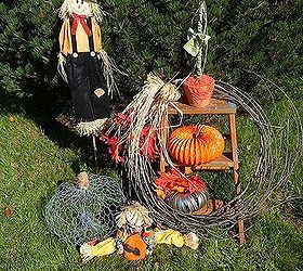 falling for pumpkins and sunflowers, curb appeal, gardening, outdoor living, repurposing upcycling, seasonal holiday decor, A chicken wire pumpkin I made too I find it really cool looking