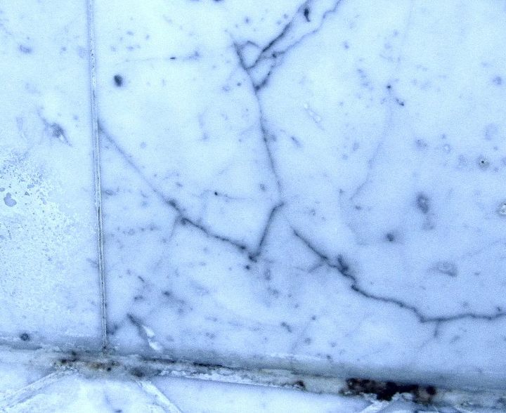 q how can i safely remove severe lime scale form marble shower tile, bathroom ideas, cleaning tips, tiling, AFTER Right side Tile Polished with GET OFF MY Shower Glass DIY Kit Crust is GONE