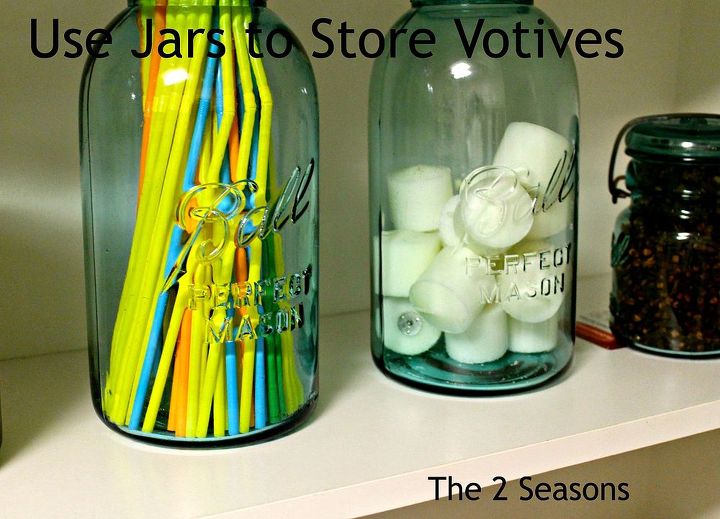 store votives in a mason jar, home decor, mason jars, repurposing upcycling