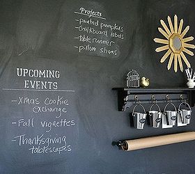 how to make a chalkboard wall in your home office craft room, A chalkboard wall is a great addition to a craft room
