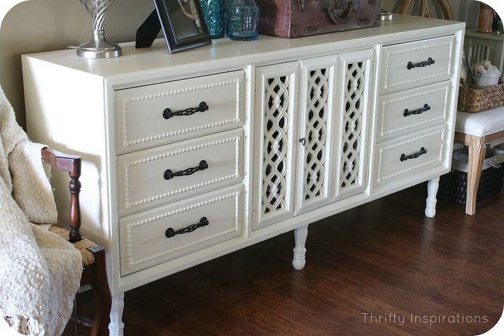 tackling an intimidating empty wall decorating tips, home decor, painted furniture, This was a dresser rehab that I turned into a beautiful sideboard