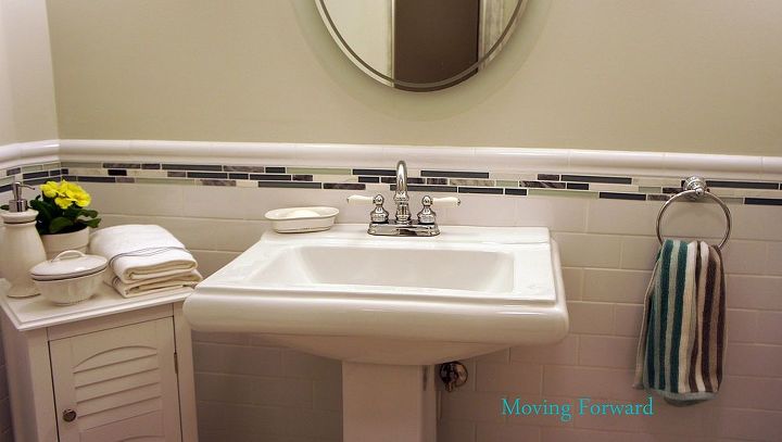 basement bathroom renovation, bathroom ideas, home decor, tiling, New sink and tiles