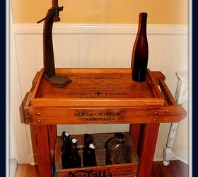 took a store display and turned it into a vintage wine champagne cart, home decor, storage ideas