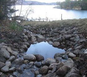 stream bank restoration, outdoor living, ponds water features