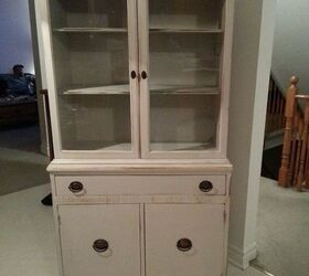 refinishing an old hutch, painted furniture, 4 hours later