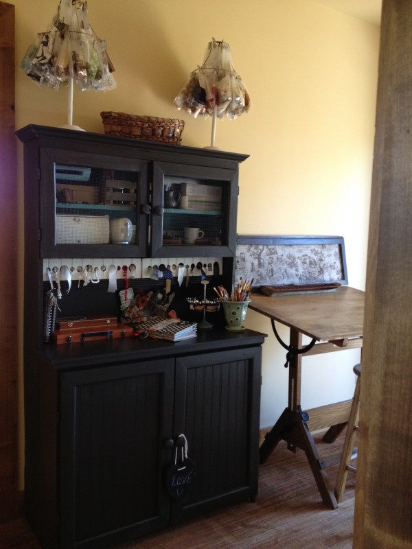 craft room cabinet do over, repurposing upcycling, storage ideas, After with loads of storage