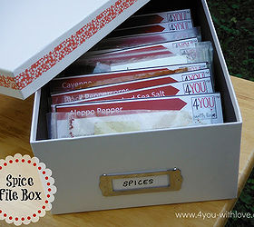 organize your spices with a spice file box, crafts, organizing, Find spices quickly and easily by making a spice file box from a photo storage memory box