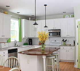 a light and bright kitchen redo, home decor, kitchen backsplash, kitchen design, kitchen island, The second stage brightening up the cabinets Visit the link for details