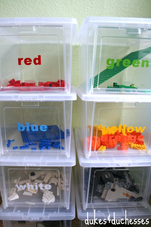 color coded lego organization, organizing, lego organized according to color