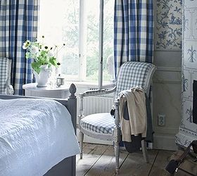 getting gingham check and plaid glamor, home decor, These gingham and check chair covers and curtains add to the French country decor in this bedroom