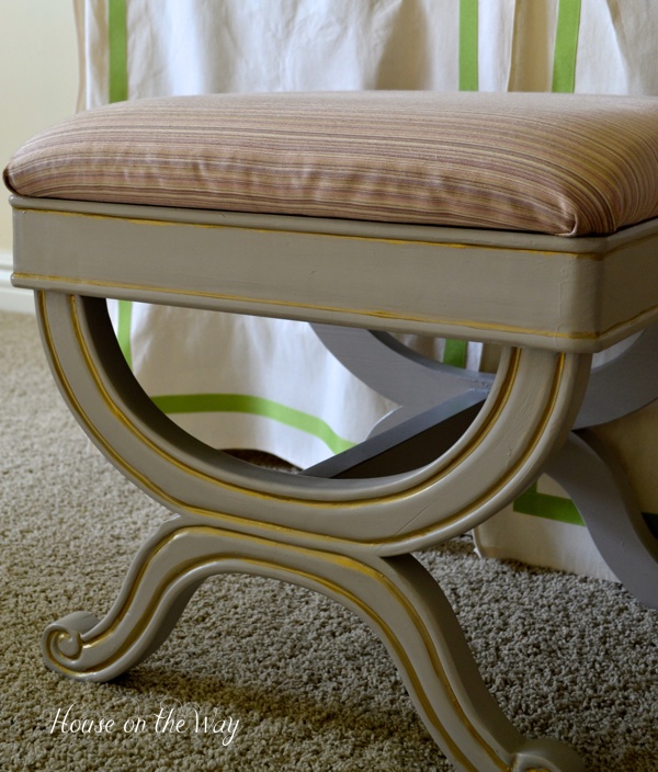 sewing stool makeover, painted furniture, Sewing Stool Makeover
