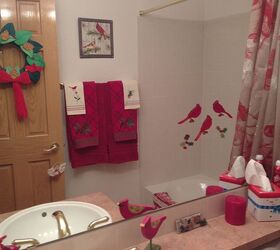 christmas 2012, christmas decorations, flowers, seasonal holiday decor, Powder room