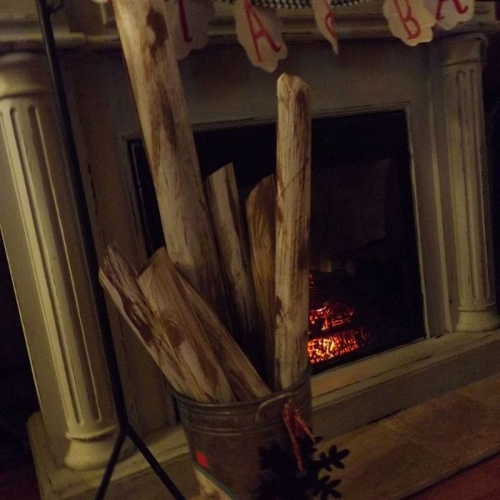 i just couldn t toss the cardboard tubes from wrapping paper, christmas decorations, fireplaces mantels, repurposing upcycling, seasonal holiday d cor