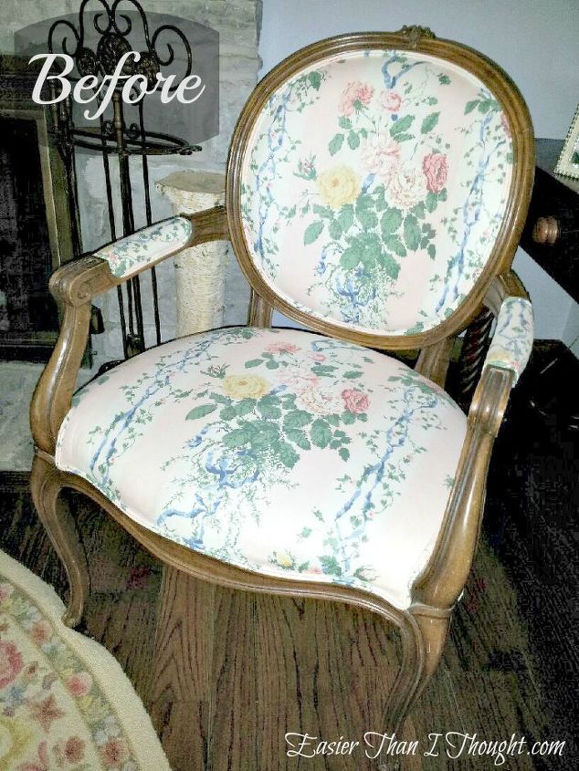 louis xv chair reupholstered, painted furniture, This is the initial state of the chair