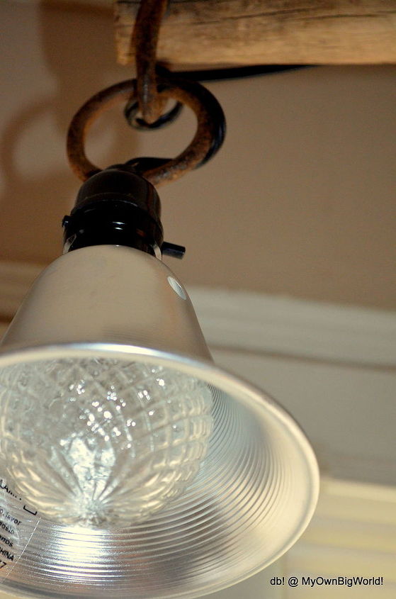 antique yoke double light, lighting, repurposing upcycling, Of course a purdy bulb always helps