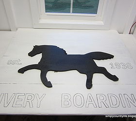 making a vintage style horse boarding sign from scrap boards, crafts, diy, repurposing upcycling, woodworking projects, tracing letters printed from my computer