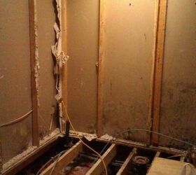 bath remodel 2, bathroom ideas, home improvement, Tear out you can see the mold from water damage