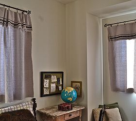 grain sack inspired curtains from drop cloths best no sew, crafts, home decor, reupholster, window treatments, Hanging in the kids guest room