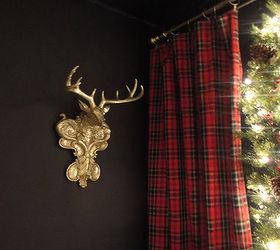 holiday dining room ralph lauren amp goodwill, christmas decorations, seasonal holiday decor, I love my deep navy walls and tartan draperies which I found at Goodwill for 8