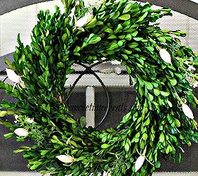 spring mantel spring has sprung, crafts, fireplaces mantels, seasonal holiday decor, wreaths, Simple Boxwood Spring Wreath
