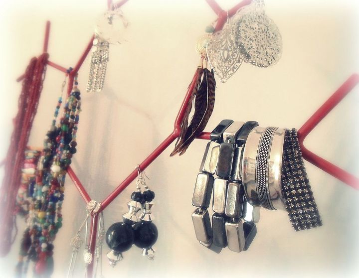 5 easy diy ways to organize jewelry, organizing, ikea tree hanger for earrings and bracelets