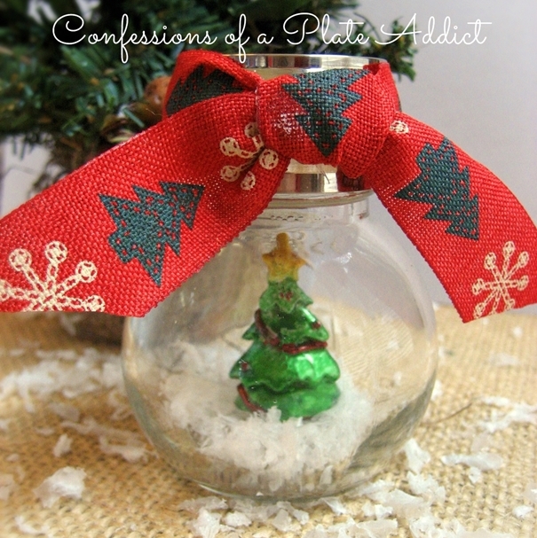 fun and easy salt shaker snow globes, christmas decorations, crafts, seasonal holiday decor, All you need is a salt shaker a tiny ornament and some faux snow for these waterless snow globes